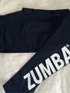 Zumba Fitness Black Leggings with White ZUMBA Logo